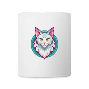 Turkish Angora Cat Breed Cartoon Kawaii Animal Pet - Mug - white - Front