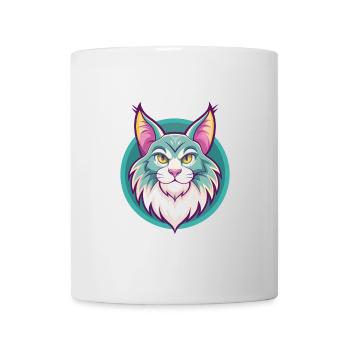 Maine Coon Katzenrasse Karikatur Kawaii Tier Haustier - Tasse - Weiß - Vorne