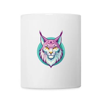 Lynx eurasien Chat race Dessin animé Kawaii Animal Animal Pet - Mug blanc - blanc - Devant