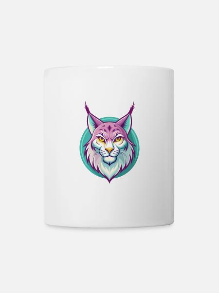Eurasische Luchskatze Rasse Karikatur Kawaii Tier Haustier - Tasse - Weiß