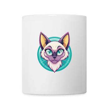 Balinesische Katze Rasse Cartoon Kawaii Tier Haustier - Tasse - Weiß - Vorne