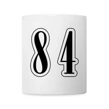 84 Zahl Symbol - Tasse - Weiß - Vorne