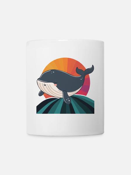 Wal Meeresleben Meerestiere - Tasse - Weiß