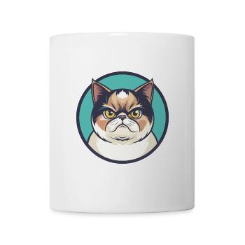Exotische Kurzhaarkatze Rasse Cartoon Kawaii Tier - Tasse - Weiß - Vorne