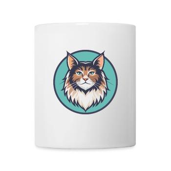 German Longhair Cat Breed Cartoon Kawaii Animal - Mug - white - Front