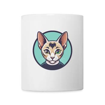 Javanische Katzenrasse Karikatur Kawaii Tier Haustier - Tasse - Weiß - Vorne