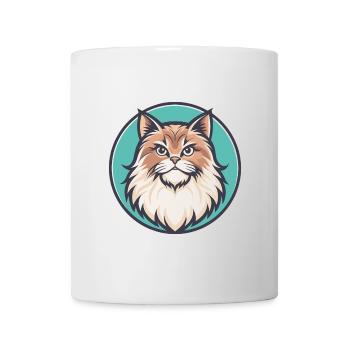 British Longhair Cat Breed Cartoon Kawaii Animal - Mug - white - Front