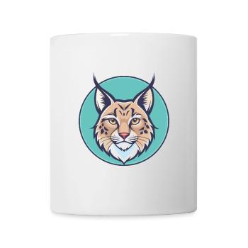 Lynx eurasien Chat race Dessin animé Kawaii Animal Animal Pet - Mug blanc - blanc - Devant