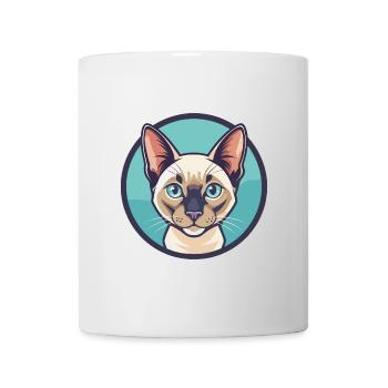 Chat tonkinois race dessin animé Kawaii animal de compagnie - Mug blanc - blanc - Devant