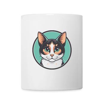 Japanische Bobtail Katze Rasse Karikatur Kawaii Tier - Tasse - Weiß - Vorne