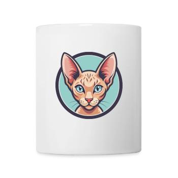 Red Devon Rex Cat Breed Cartoon Kawaii Animal Pet - Mug - white - Front