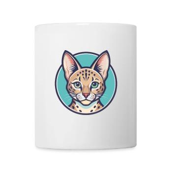 Savannah Chat Race Dessin Animé Kawaii Animal Pet - Mug blanc - blanc - Devant