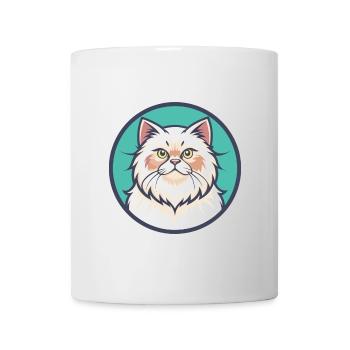 Weiße Langhaarkatze Rasse Karikatur Kawaii - Tasse - Weiß - Vorne