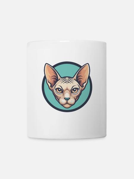 Don Sphynx Katzenrasse Cartoon Kawaii Tier Haustier - Tasse - Weiß