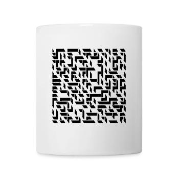 Stilisiertes Labyrinth als Schattenwurf - Tasse - Weiß - Vorne