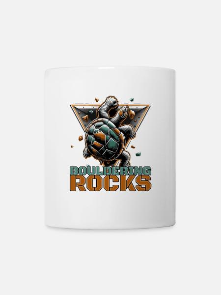 Bouldern Rocks Schildkröte Klettern Geschenk - Tasse - Weiß