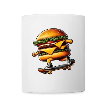 Cheeseburger Burger Skateboard Skater - Tasse - Weiß - Vorne