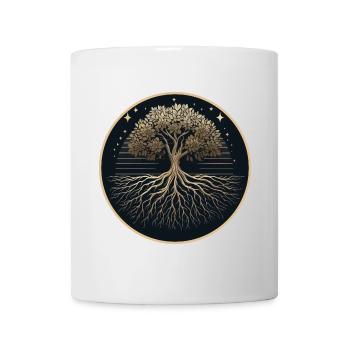 Baum Silhouette Wurzeln - Tasse - Weiß - Vorne