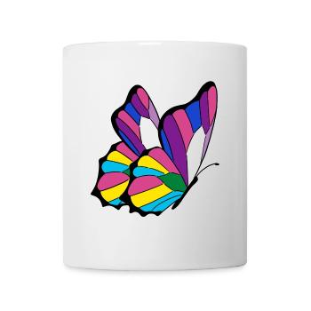 Schmetterling pansexual bisexual androgyne - Tasse - Weiß - Vorne