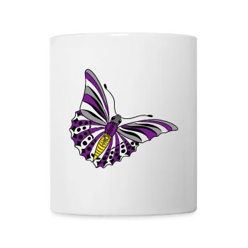 Schmetterling asexual non binary labrys lesbian - Tasse - Weiß - Vorne