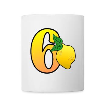 ZAHL 60. GEBURTSTAG - ZITRONE - Tasse - Weiß - Vorne