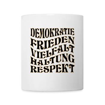DEMOKRATIE RESPEKT WÄHLEN - Tasse - Weiß - Vorne