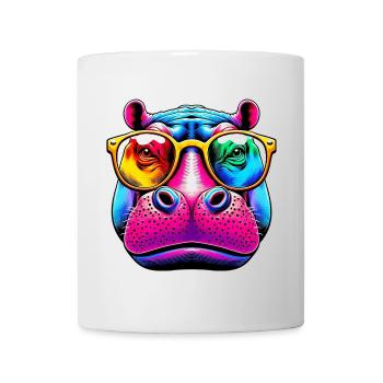 Hippopotamus with sunglasses - Mug - white - Front