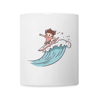 Surfer Surfergirl Surfbrett - Tasse - Weiß - Vorne