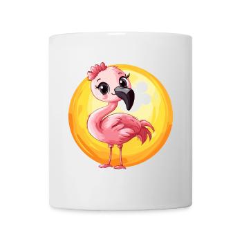 Rose flamant rose - Mug blanc - blanc - Devant