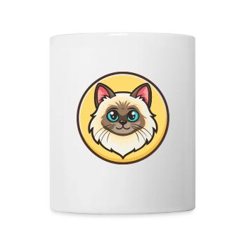 Birma Katze Rasse Karikatur Kawaii Tier Haustier - Tasse - Weiß - Vorne