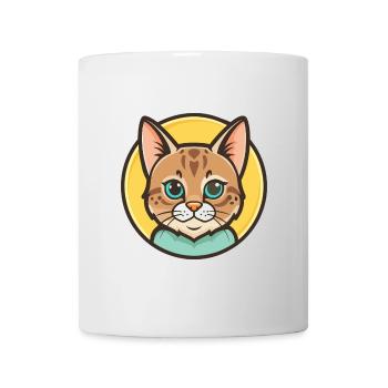 Kalifornische gesprenkelte Katzenrasse Karikatur Kawaii Haustier - Tasse - Weiß - Vorne