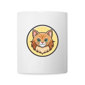 Gingembre Chat À Poil Long Race Dessin Animé Kawaii Animal - Mug blanc - blanc - Devant