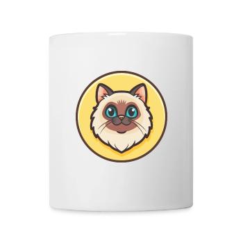 Himalaya Katze Rasse Karikatur Kawaii Tier Haustier - Tasse - Weiß - Vorne