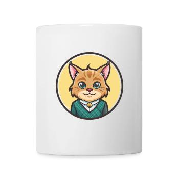 Highlander Katzenrasse Cartoon Kawaii Tier Haustier - Tasse - Weiß - Vorne