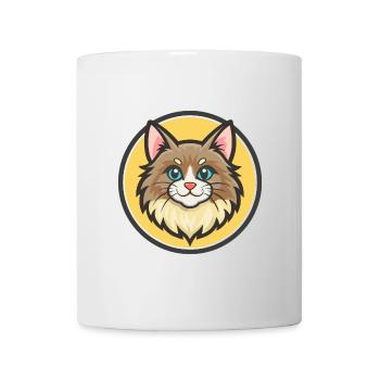 Norwegian Forest Cat Breed Cartoon Kawaii Animal - Mug - white - Front