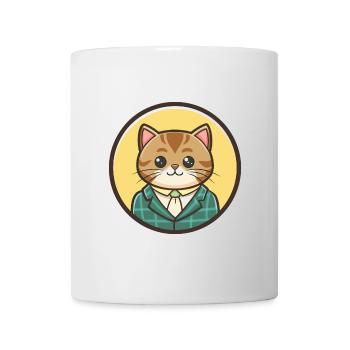 Scottish Straight Cat Breed Cartoon Kawaii Animal - Mug - white - Front
