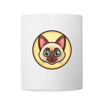 Siamkatze Rasse Karikatur Kawaii Tier Haustier - Tasse - Weiß - Vorne