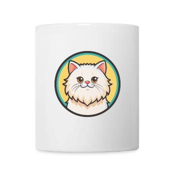 Weiße Langhaarkatze Rasse Karikatur Kawaii - Tasse - Weiß - Vorne