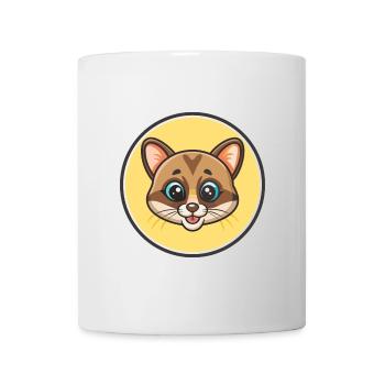 Ringtail américain Chat Race Dessin animé Kawaii Animal - Mug blanc - blanc - Devant