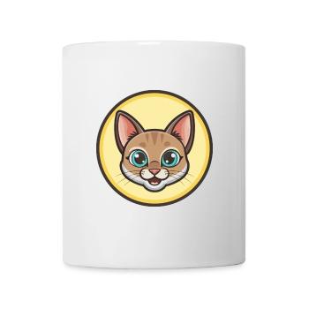 Singapura Katzenrasse Karikatur Kawaii Tier Haustier - Tasse - Weiß - Vorne