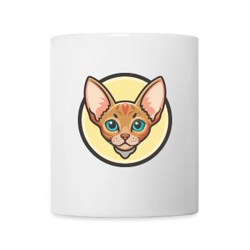 rouge Devon Rex Chat Race Dessin animé Kawaii Animal Pet - Mug blanc - blanc - Devant