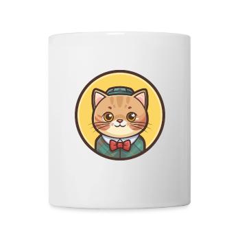 Scottish Shorthair Cat Breed Cartoon Kawaii Animal - Mug - white - Front
