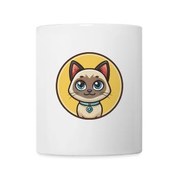 Chat thaïlandais race dessin animé Kawaii Animal Pet - Mug blanc - blanc - Devant