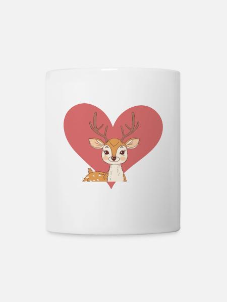Hirsch Elch Rehkitz - Tasse - Weiß