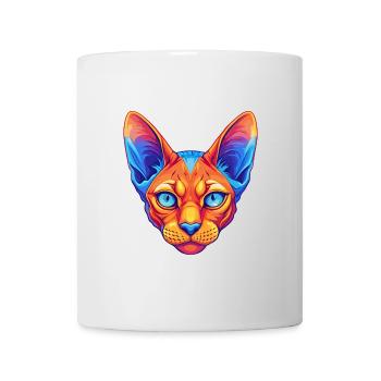 Rote Devon Rex Katzenrasse Cartoon Kawaii Tier Haustier - Tasse - Weiß - Vorne