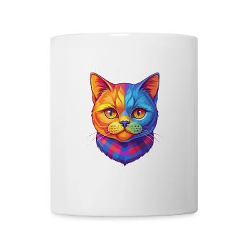 Scottish Shorthair Cat Breed Cartoon Kawaii Animal - Mug - white - Front