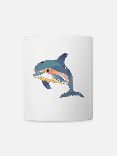 Delfin Delfine Meeresbewohner - Tasse - Weiß
