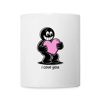 Stick figure with heart I LOVE YOU - Mug - white - Front