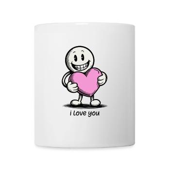 Stick figure with heart I LOVE YOU - Mug - white - Front