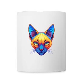 Chat siamois race dessin animé kawaii animal de compagnie - Mug blanc - blanc - Devant